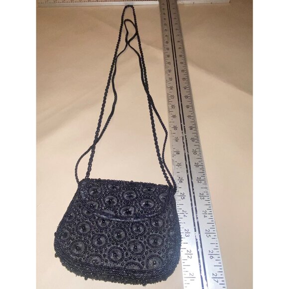 Beaded Sasha Evening Bag With Intricate Design & Long Strap - Picture 5 of 10